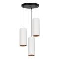Hanglamp aan kabel AVALO 3xE27/60W/230V Ø 35 cm wit/koper