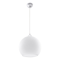 Hanglamp aan kabel BALL 1xE27/15W/230V Ø 30 cm wit/glanzend chroom