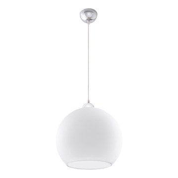 Hanglamp aan kabel BALL 1xE27/15W/230V Ø 30 cm wit/glanzend chroom