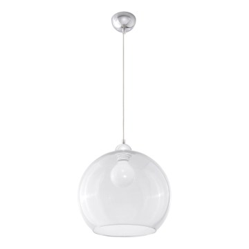 Hanglamp aan kabel BALL 1xE27/15W/230V Ø30 cm helder / glanzend chroom