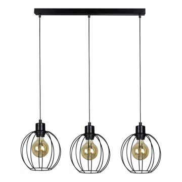 Hanglamp aan kabel BERIS 3xE27/60W/230V eiken
