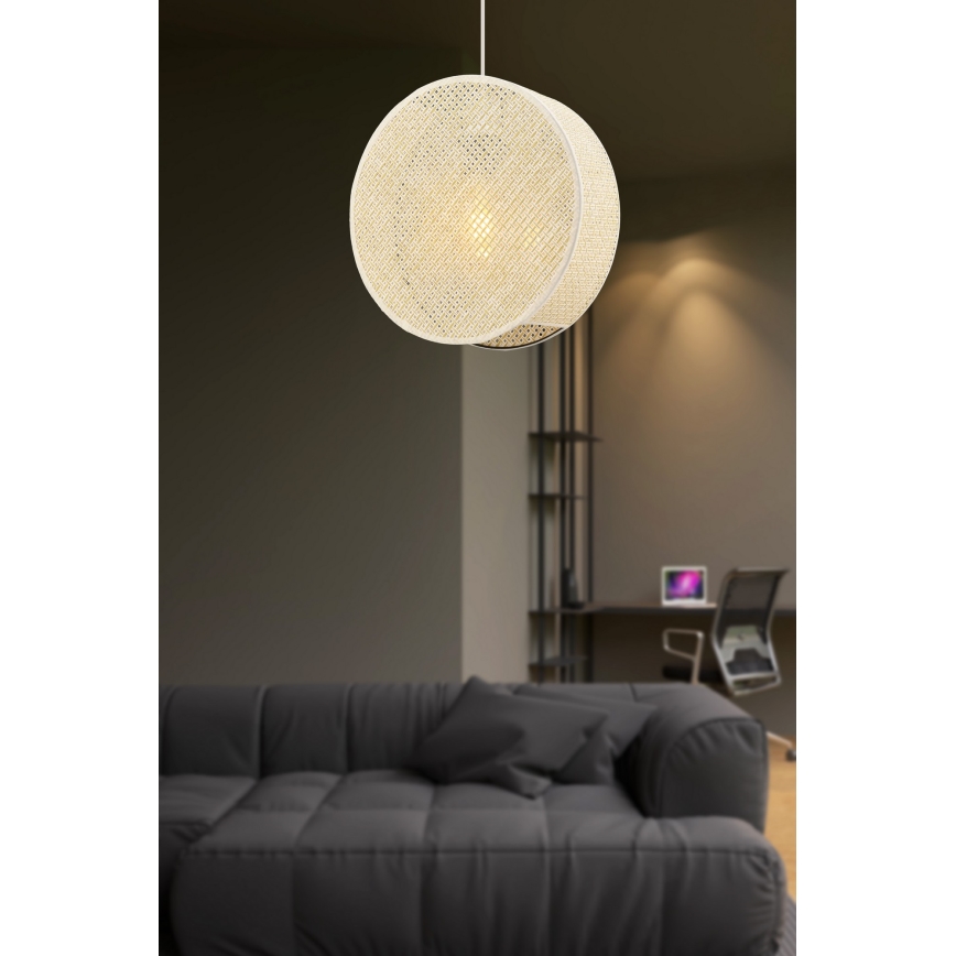 Hanglamp aan kabel BIG DRUM 1xE27/60W/230V crème