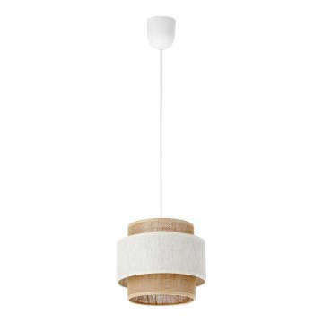 Hanglamp aan kabel BOHO 1xE27/60W/230V Ø 20 cm crème/jute