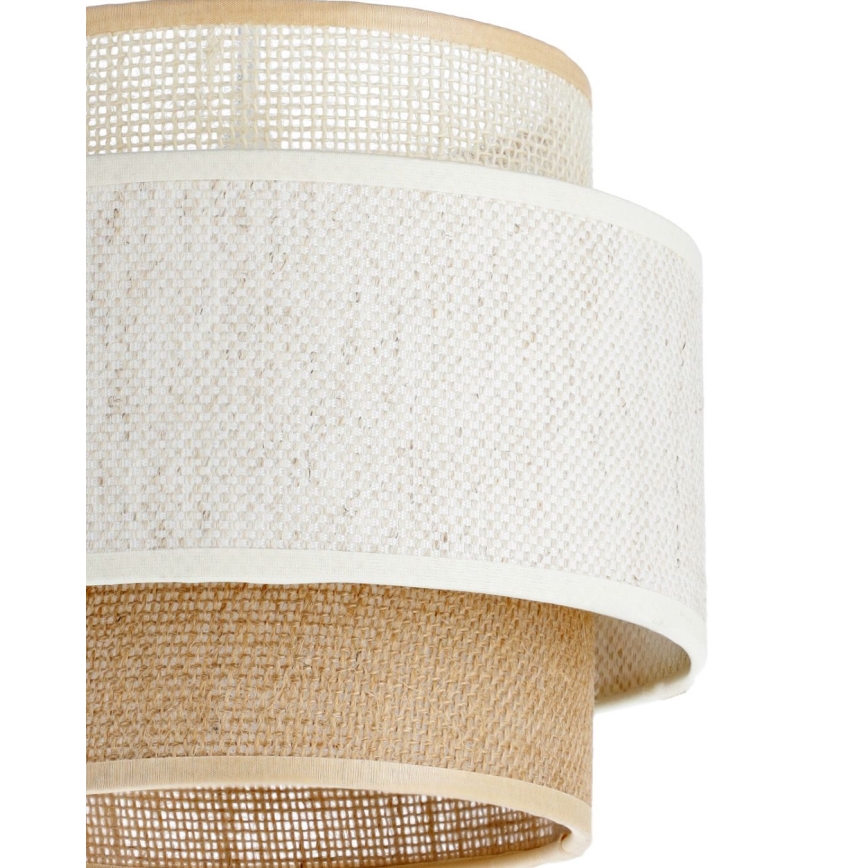 Hanglamp aan kabel BOHO 1xE27/60W/230V Ø 20 cm wit/jute