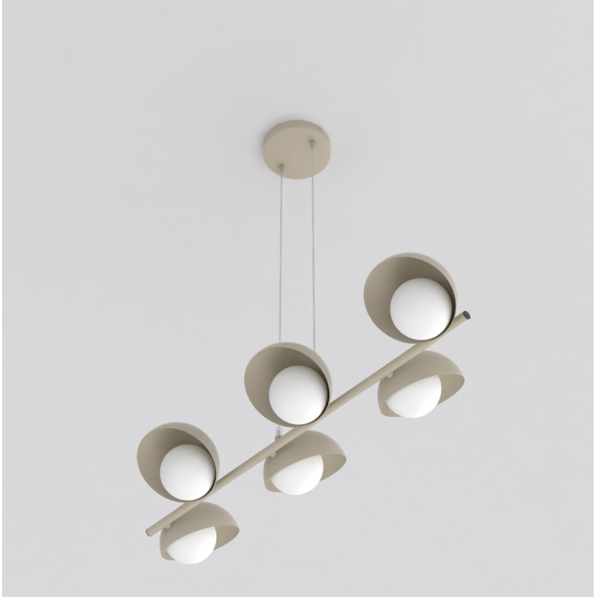 Hanglamp aan kabel BOOM 6xG9/8W/230V beige