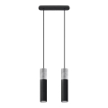 Hanglamp aan kabel BORGIO 2xGU10/40W/230V beton/metaal zwart