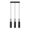 Hanglamp aan kabel BORGIO 3xGU10/40W/230V beton/metaal zwart