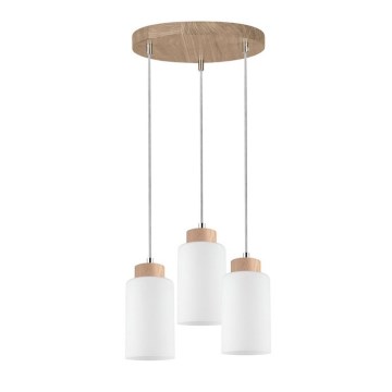 Hanglamp aan kabel BOSCO 3xE27/60W/230V eiken