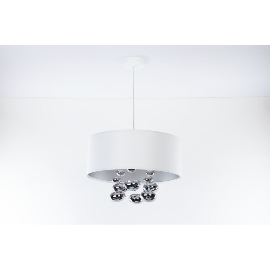 Hanglamp aan kabel BUBBLE 1xE27/60W/230V pr. 40 cm wit