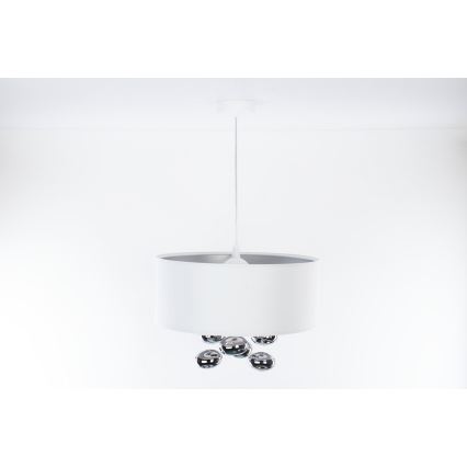 Hanglamp aan kabel BUBBLE 1xE27/60W/230V pr. 40 cm wit