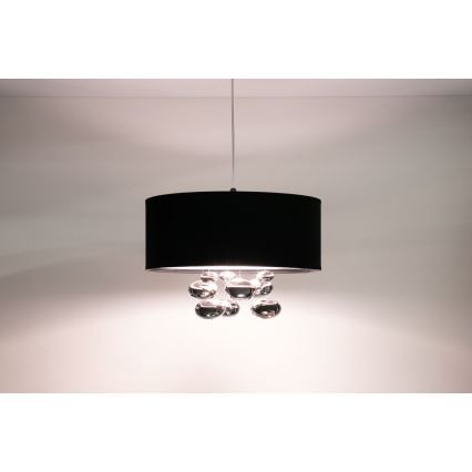 Hanglamp aan kabel BUBBLE 1xE27/60W/230V Ø 50 cm zwart