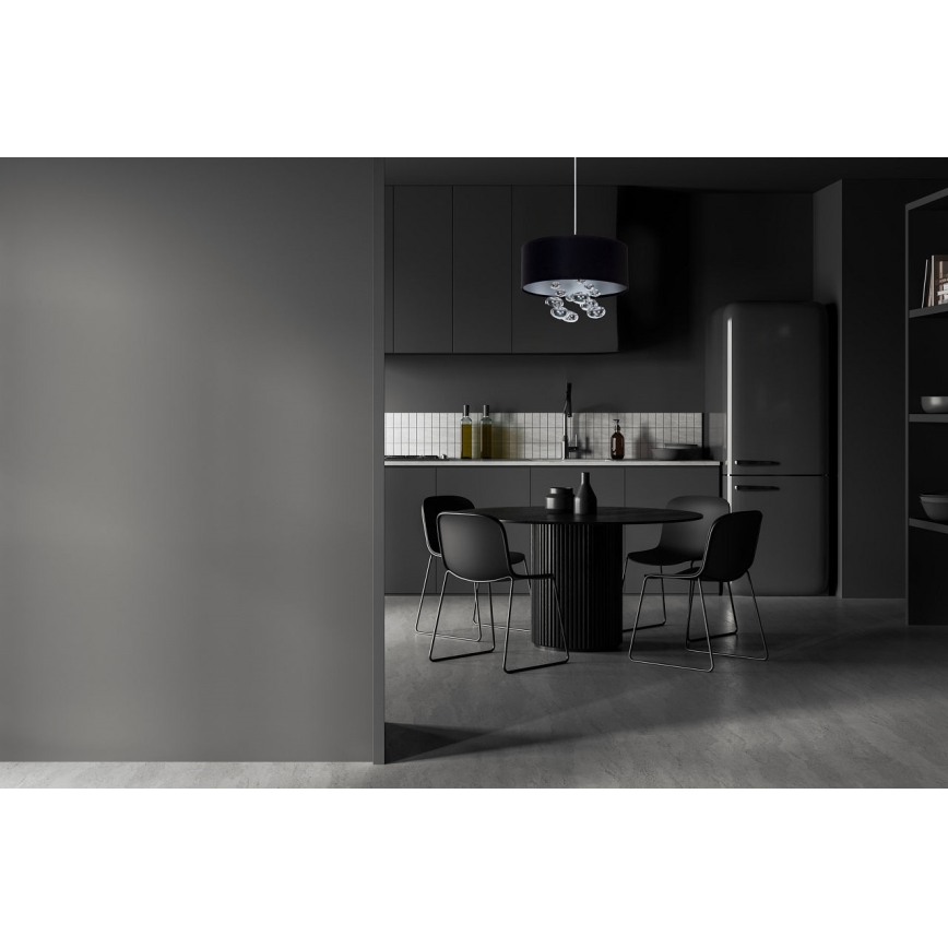Hanglamp aan kabel BUBBLE 1xE27/60W/230V Ø 50 cm zwart