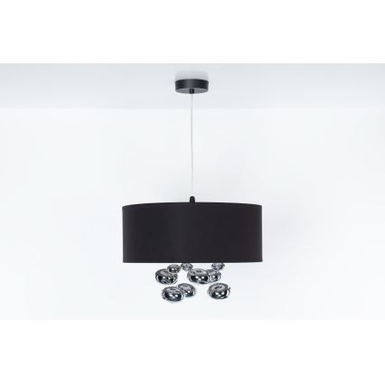 Hanglamp aan kabel BUBBLE 1xE27/60W/230V Ø 50 cm zwart