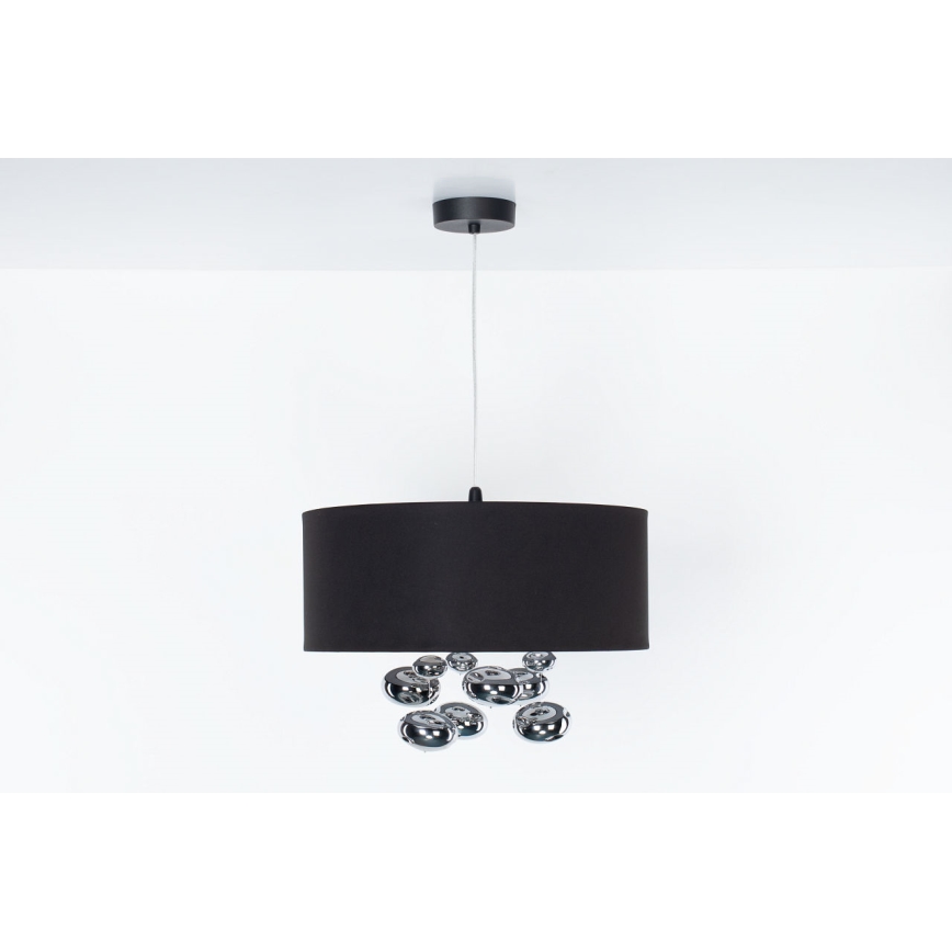 Hanglamp aan kabel BUBBLE 1xE27/60W/230V Ø 50 cm zwart