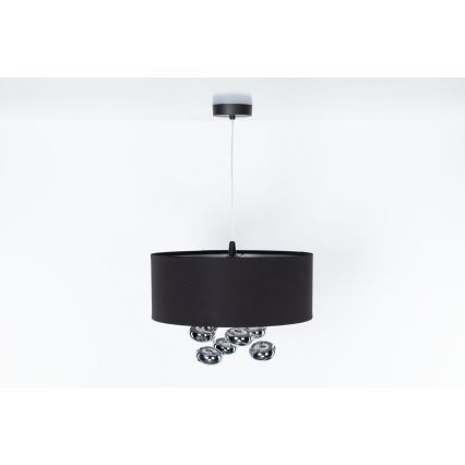 Hanglamp aan kabel BUBBLE 1xE27/60W/230V Ø 50 cm zwart