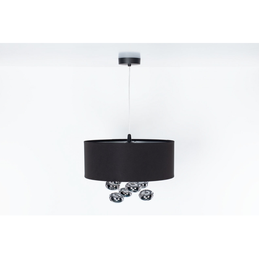 Hanglamp aan kabel BUBBLE 1xE27/60W/230V Ø 50 cm zwart