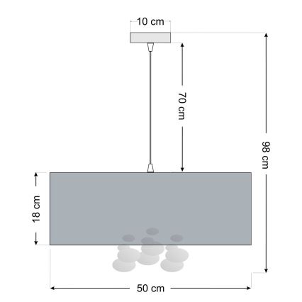 Hanglamp aan kabel BUBBLE 1xE27/60W/230V Ø 50 cm zwart