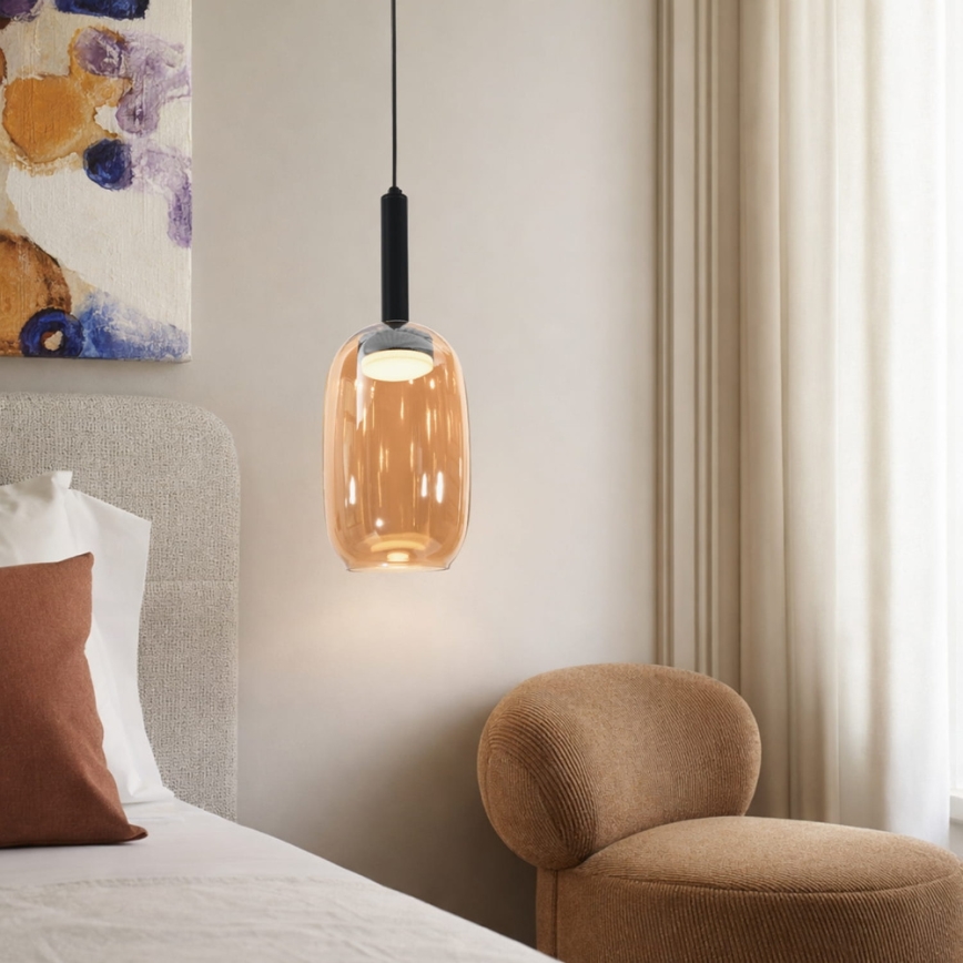 Hanglamp aan kabel BUENO 1xGX53/9W/230V Ø 15 cm rookbruin
