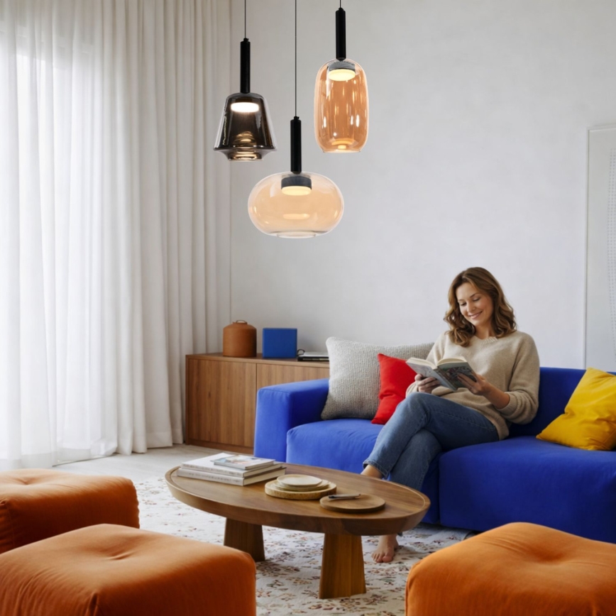 Hanglamp aan kabel BUENO 1xGX53/9W/230V Ø 15 cm rookbruin