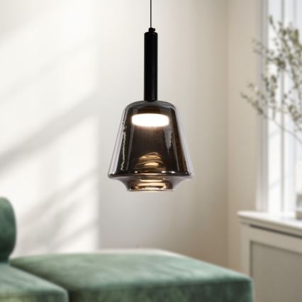 Hanglamp aan kabel BUENO 1xGX53/9W/230V Ø 18 cm rookzwart