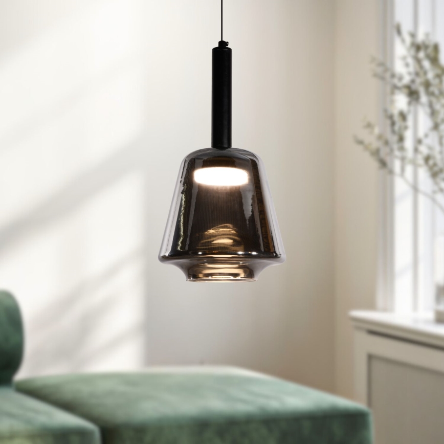 Hanglamp aan kabel BUENO 1xGX53/9W/230V Ø 18 cm rookzwart
