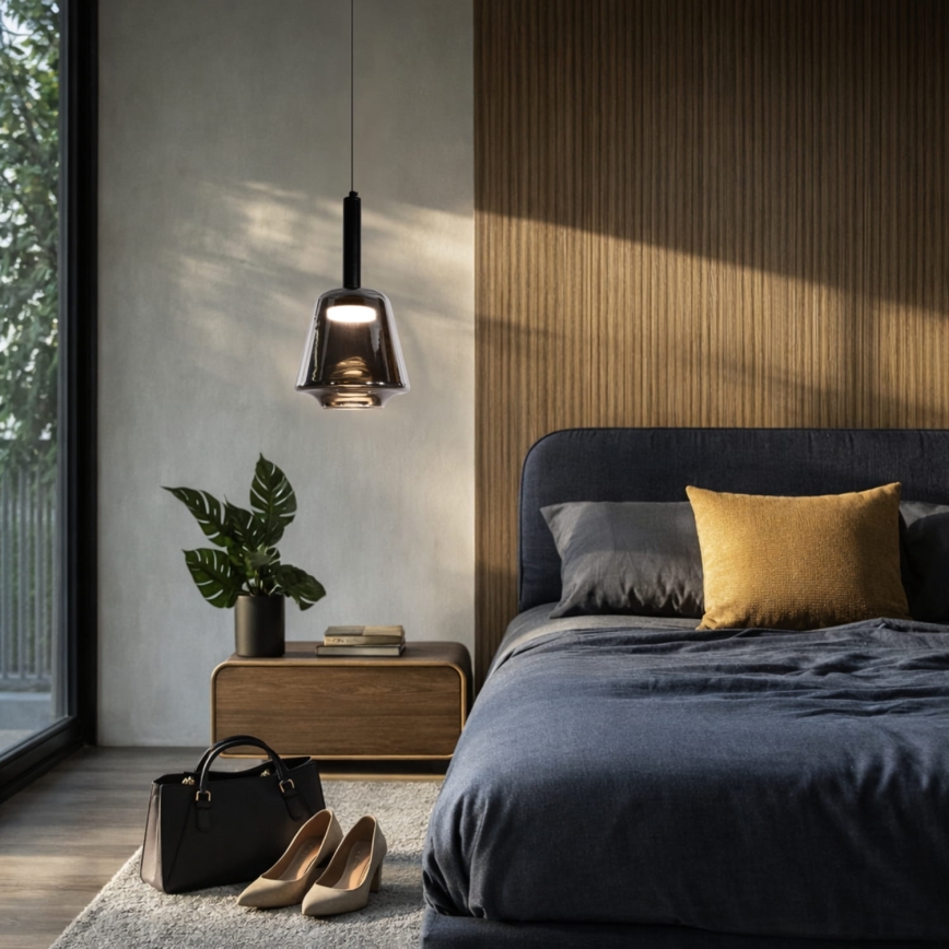 Hanglamp aan kabel BUENO 1xGX53/9W/230V Ø 18 cm rookzwart