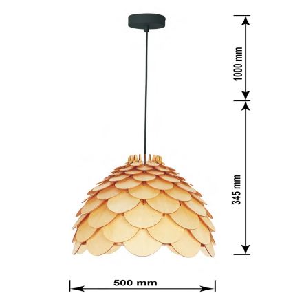 Hanglamp aan kabel BURGO 1xE27/60W/230V Ø 50 cm