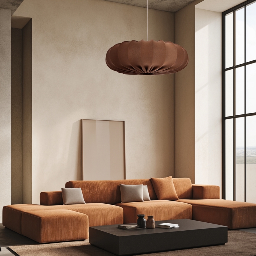 Hanglamp aan kabel CAFEE 1xE27/40W/230V, Ø 66 cm, bruin