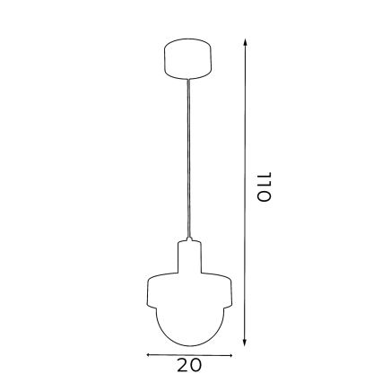 Hanglamp aan kabel CANAN 1xE27/15W/230V Ø 20 cm beige