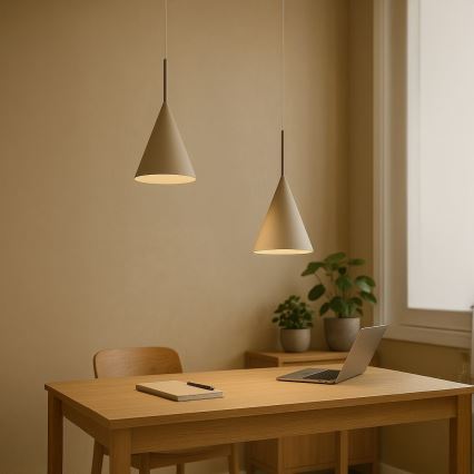 Hanglamp aan kabel CAPITAL 1xGX53/15W/230V Ø 17 cm beige