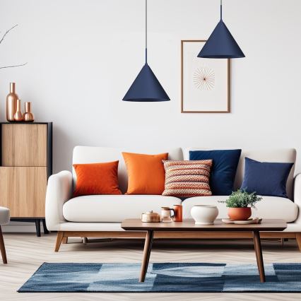 Hanglamp aan kabel CAPITAL 1xGX53/15W/230V Ø 32 cm blauw