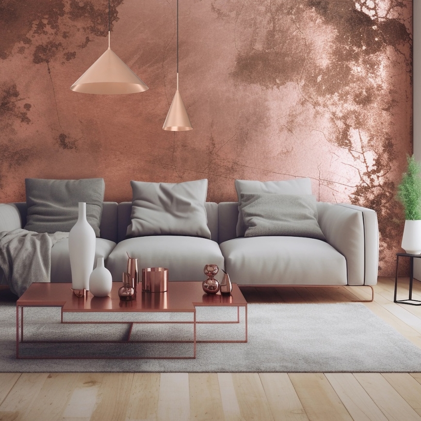 Hanglamp aan kabel CAPITAL 1xGX53/15W/230V Ø 46 cm rosegoud