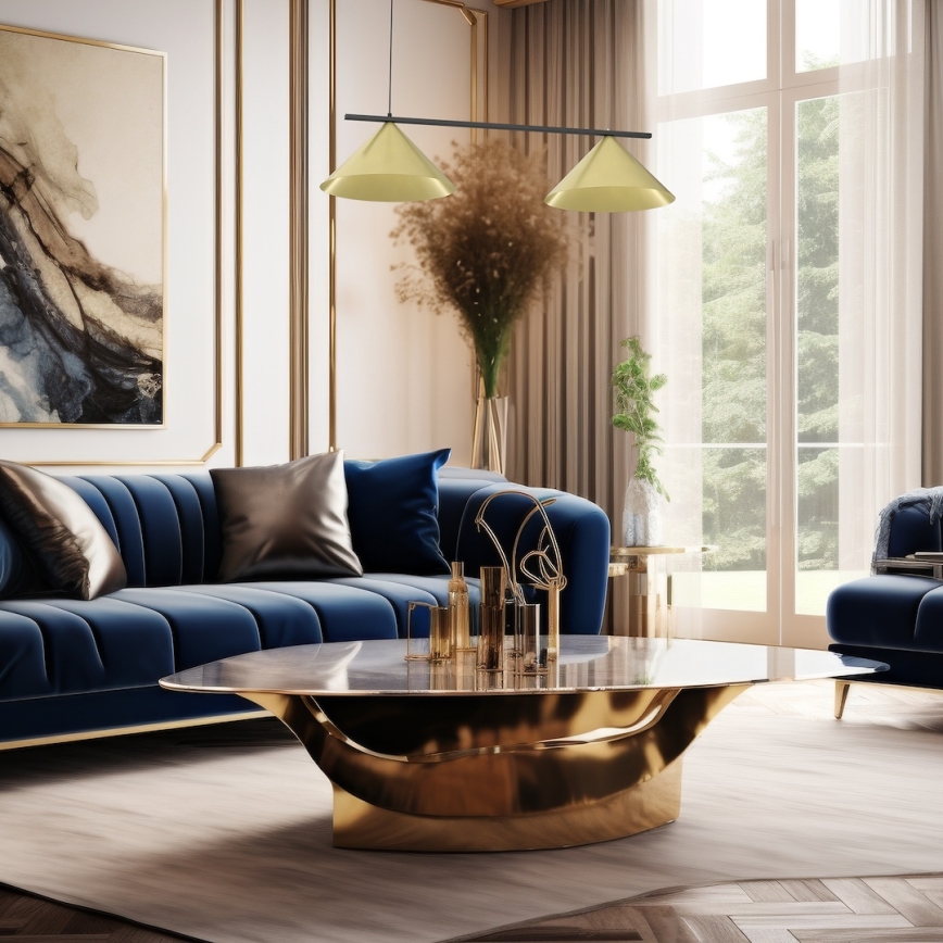 Hanglamp aan kabel CAPITAL 2xGX53/15W/230V goud