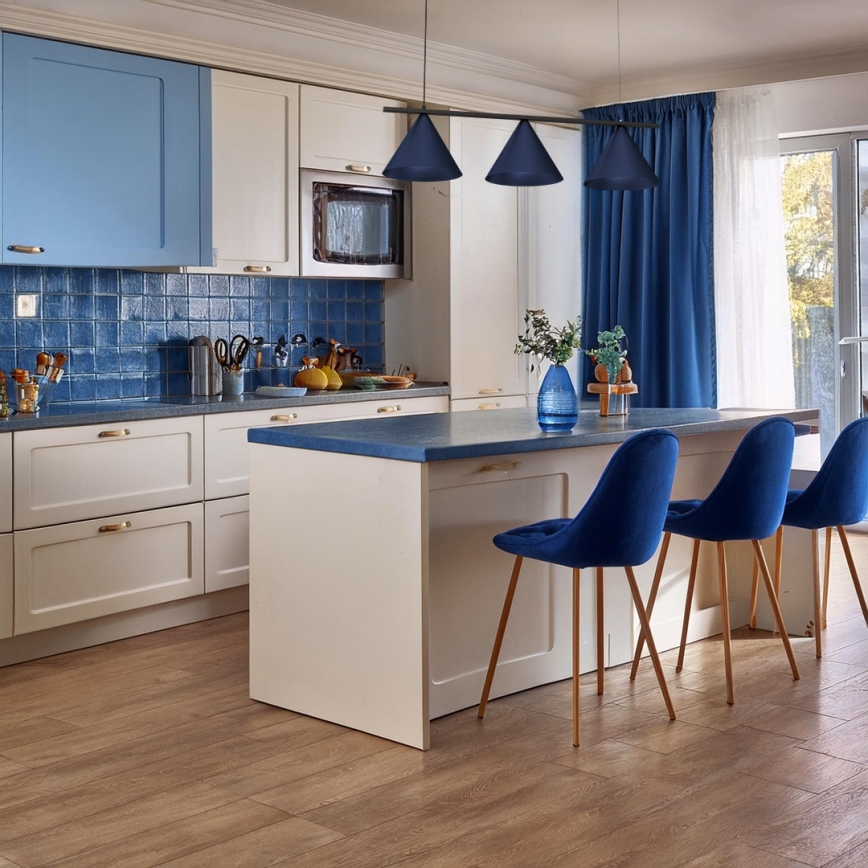 Hanglamp aan kabel CAPITAL 3xGX53/15W/230V blauw