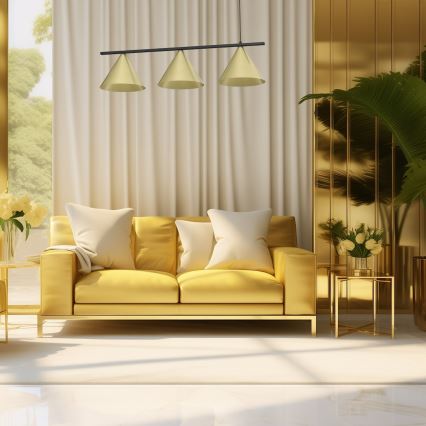 Hanglamp aan kabel CAPITAL 3xGX53/15W/230V goudkleurig