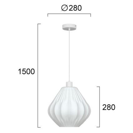 Hanglamp aan kabel CARSON 1xE27/40W/230V wit
