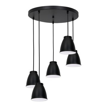 Hanglamp aan kabel CARYON 5xE14/60W/230V zwart