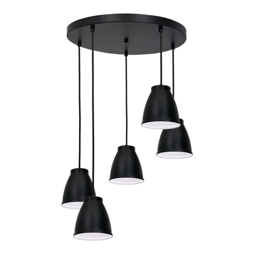 Hanglamp aan kabel CARYON 5xE14/60W/230V zwart