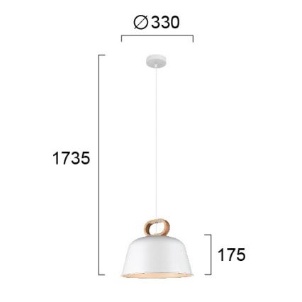 Hanglamp aan kabel CLIP 1xE27/40W/230V wit/bruin