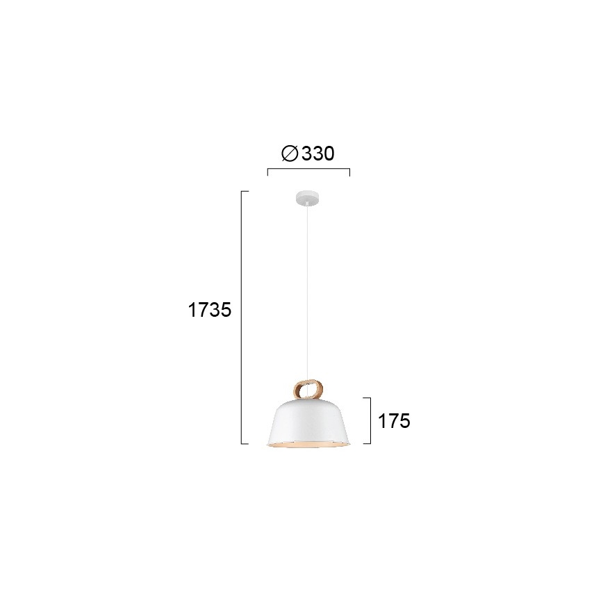 Hanglamp aan kabel CLIP 1xE27/40W/230V wit/bruin