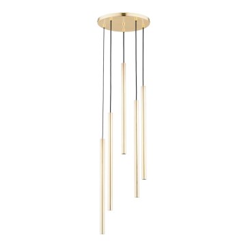 Hanglamp aan kabel COLLET 5xG9/40W/230V Ø 30 cm goudkleurig