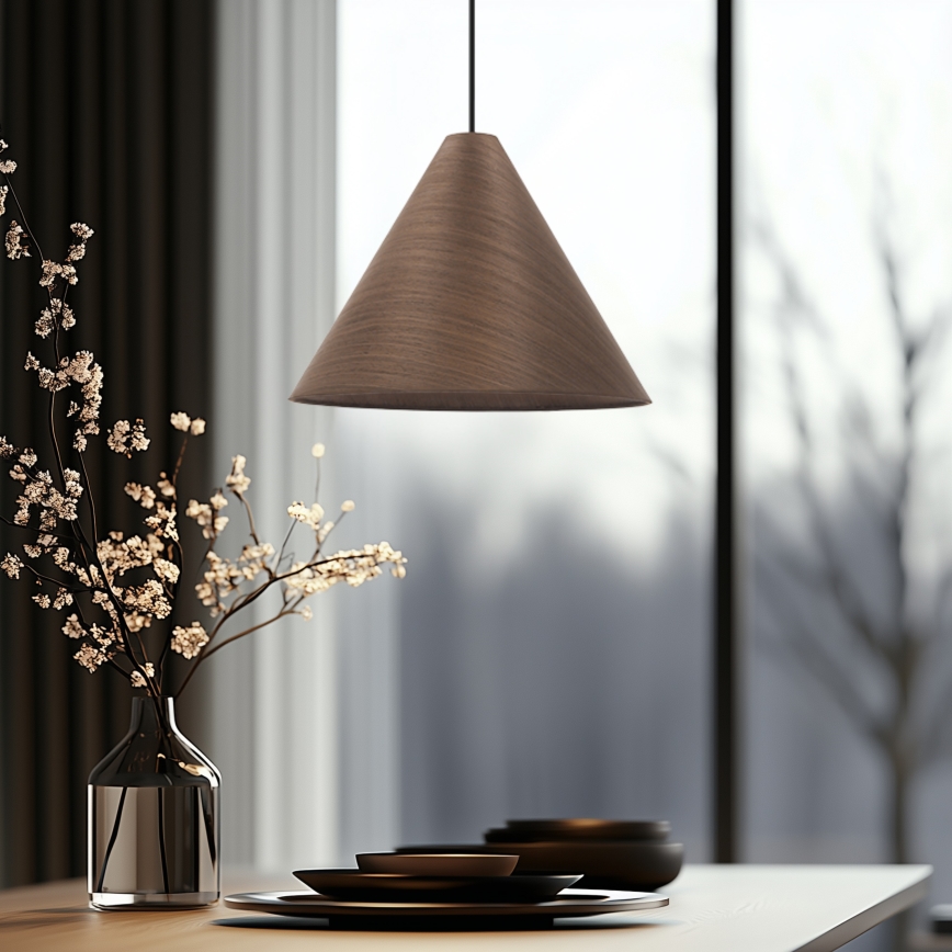 Hanglamp aan kabel CONO 1xE27/40W/230V mahoniefineer