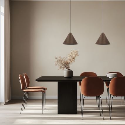 Hanglamp aan kabel CONO 1xE27/40W/230V mahoniefineer