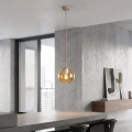 Hanglamp aan kabel COSMO 1xE14/10W/230V Ø 14 cm beige/rookbeige