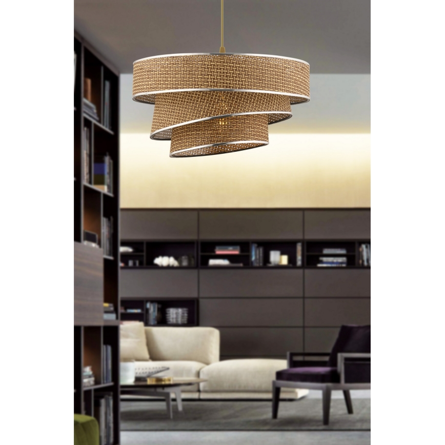 Hanglamp aan kabel COUPER 1xE27/60W/230V bruin/glanzend chroom
