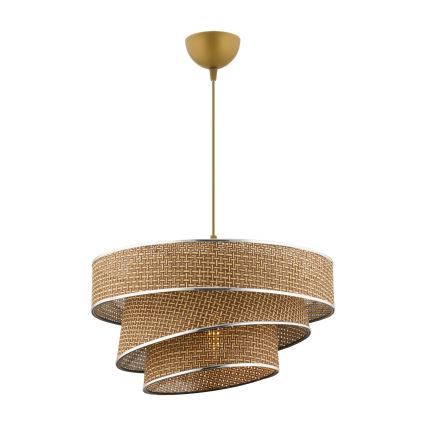 Hanglamp aan kabel COUPER 1xE27/60W/230V bruin/glanzend chroom