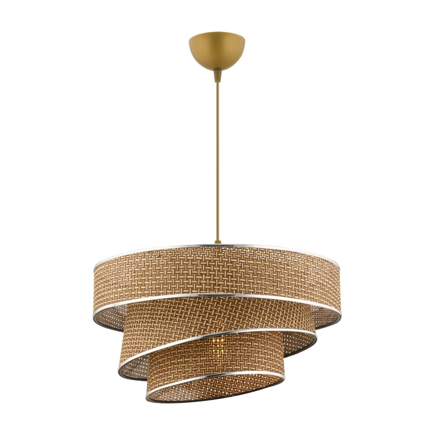 Hanglamp aan kabel COUPER 1xE27/60W/230V bruin/glanzend chroom