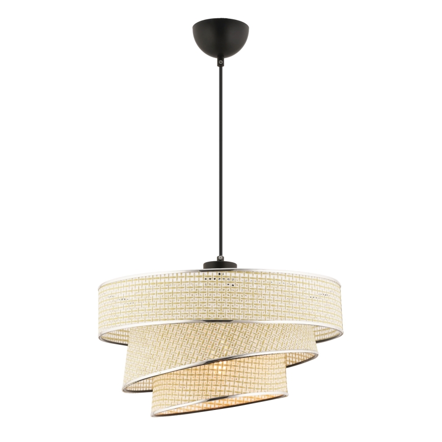 Hanglamp aan kabel COUPER 1xE27/60W/230V crème/glanzend chroom