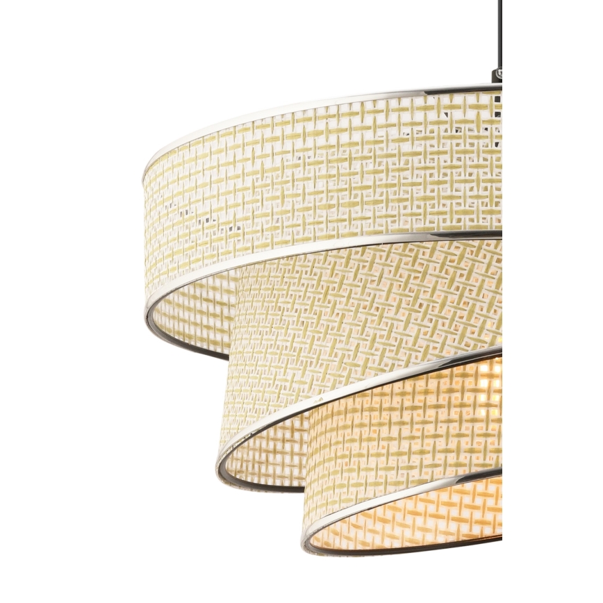 Hanglamp aan kabel COUPER 1xE27/60W/230V crème/glanzend chroom