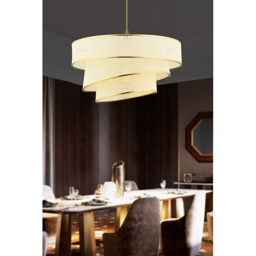 Hanglamp aan kabel COUPER 1xE27/60W/230V wit/goud